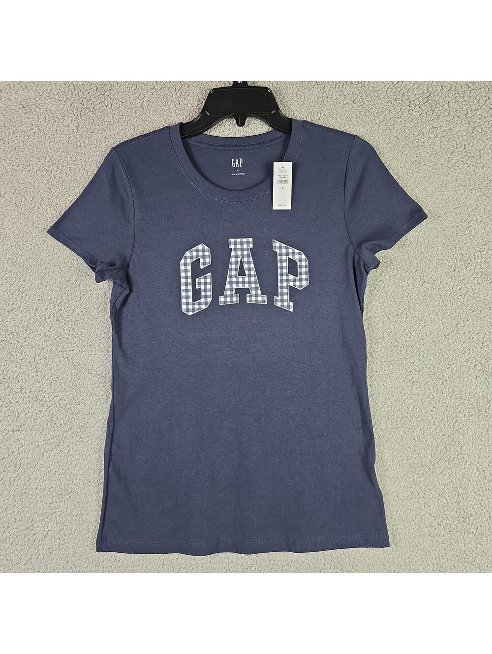 NEW Gap Logo T Shirt Women's Size Small Navy Blue Short Sleeve